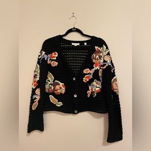 Vince crochet and embroidered cardigan